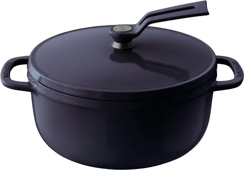 Miniatura 34 de Olla para Horno Holandés Vermicular 2.0 Olla de Hierro Fundido Esmaltada Ligera 18cm (2 qt) No Tóxica Compatible con Inducción Horno Mate