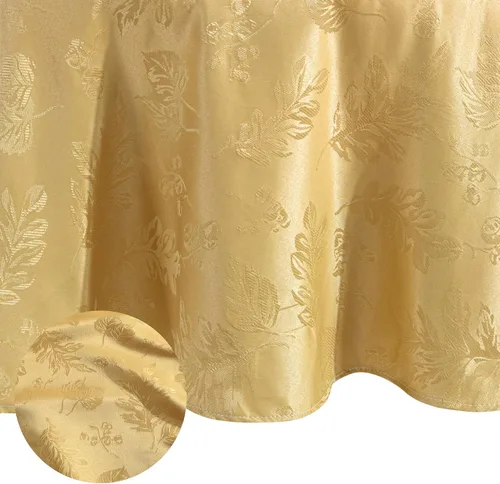 Miniatura 17 de Elrene Home Fashions. - Elegante mantel de damasco, diseño de hojas tejidas.