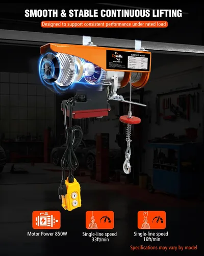 Miniatura 4 de Polipasto eléctrico de 880 libras, control remoto inalámbrico/con cable 2 en 1, cabrestante de elevación de ático de 110 V/120 V, velocidad de 16