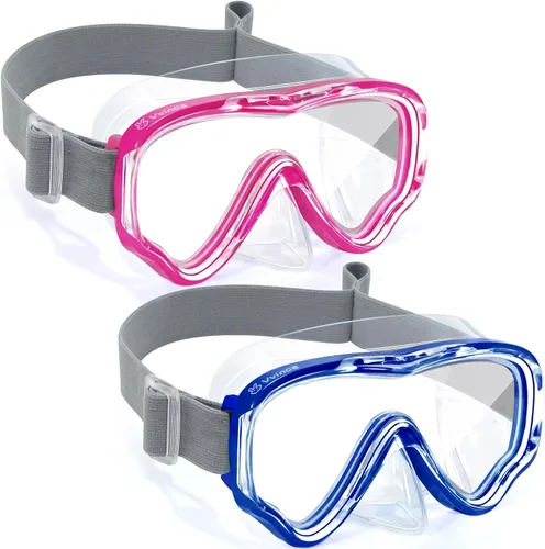 Miniatura 17 de Vvinca Kids-Goggles with Nose Cover, Diving Mask Elastic Fabric Strap Anti Fog Anti Shattered Lens for Kids Swim Goggles 3-14 11-verde