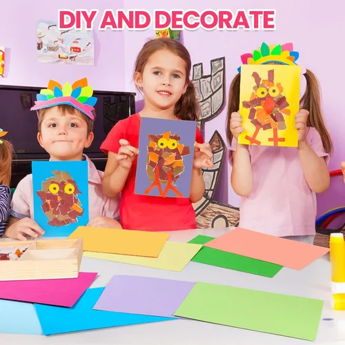 Miniatura 6 de Thenshop 500 hojas de cartulina de 8.3 x 11.5 pulgadas, papel de cartulina tamaño A4, 8.11 oz/m², papel de construcción impreso de doble cara