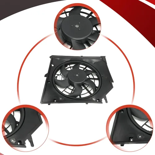 Miniatura 3 de PartsFlow Conjunto de ventilador de enfriamiento del radiador para BMW E46 325i 328i 330i 17117561757