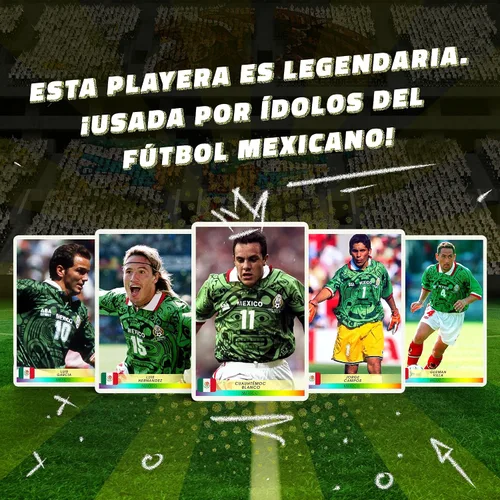 Miniatura 3 de Mexico Retro 1998 Camiseta de Futbol, Camiseta México CMB, Jersey México, Fútbol Mexicano, Playeras de la Selección Mexicana, 1998