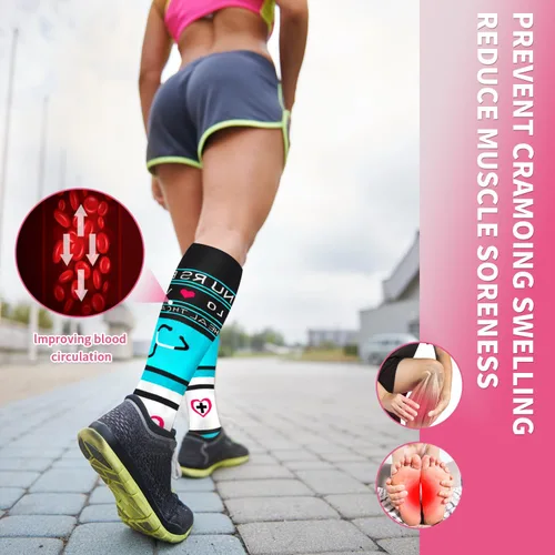 Miniatura 11 de Sooverki - Calcetines de compresión de cobre para circulación, para mujeres y hombres, 6 pares, para correr, atletismo, medicina, enfermería, viajes