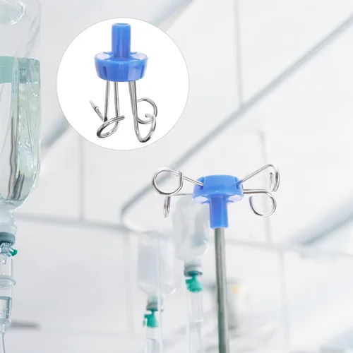 Miniatura 8 de Gancho colgante vertical del gancho del estante de la infusión del acero inoxidable con cuatro ganchos para el uso del hospital de la clínica