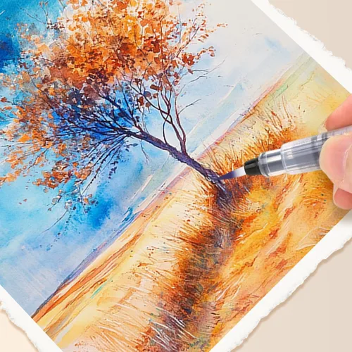Miniatura 6 de KOVIEDE Papel de acuarela hecho a mano de 5 x 7 pulgadas, 140 libras/300 GSM, 100 % algodón con borde deckled, 100 hojas de papel mixto de textura