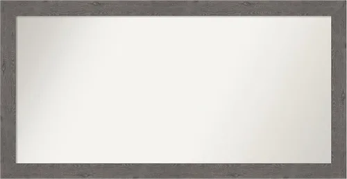 Miniatura 204 de Amanti Art Espejo de baño gris para sobre el fregadero, 31 x 48 pulgadas, espejo de tocador rectangular estrecho de color gris, marco de madera