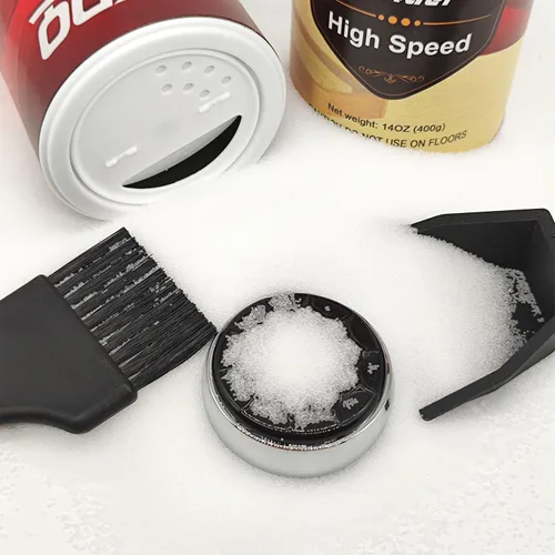 Miniatura 6 de Shuffleboard Sand Wax, juego de polvo de tejo de alta velocidad, juego de 2 latas de sal de tejo con mini cepillo