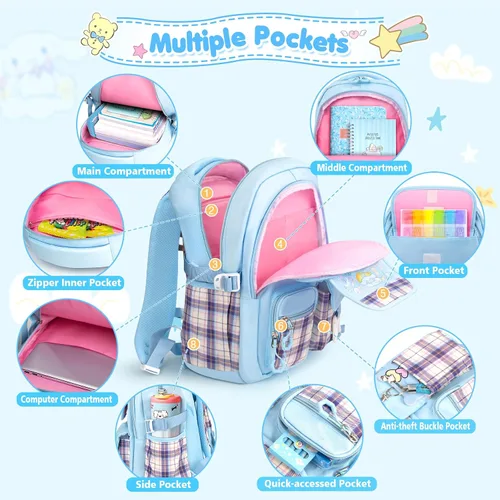 Miniatura 3 de Mochila KIEAL para Niñas, Azul