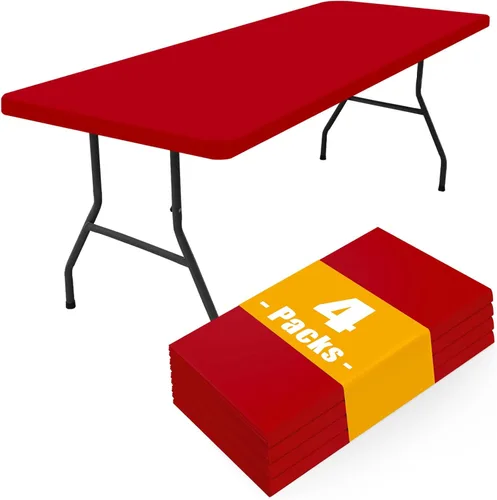 Miniatura 22 de Smiry Paquete de 4 manteles rectangulares de pícnic, manteles ajustables elásticos impermeables, manteles rectangulares de poliéster lavables
