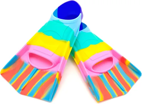 Gugmoy Kids Swim Fins,Comfortable Silicone Flippers for Swimming and Diving,Size Suitable Beginners Kids Girls Boys Adults