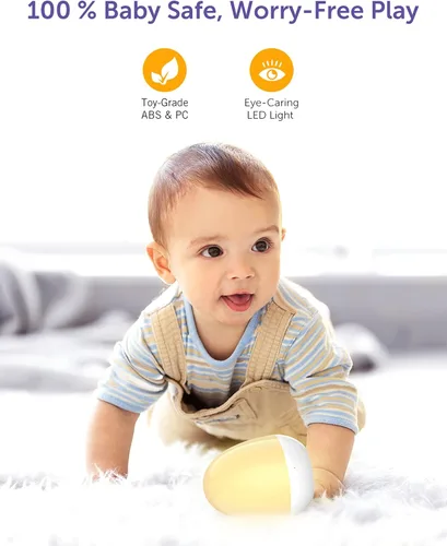 Miniatura 2 de Luz nocturna para bebé para niños, luz nocturna de huevo portátil con base de carga estable, lámpara nocturna táctil de guardería para lactancia