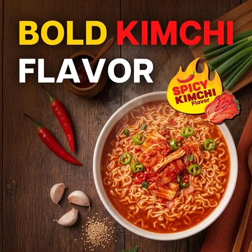 Miniatura 2 de Nongshim Kimchi Instant Ramen - Tazón para sopa de fideos, paquete de 6, Ramyun coreano con verduras, apto para microondas