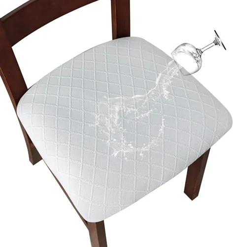 Miniatura 11 de Genina Fundas de asiento impermeables para sillas de comedor, fundas para sillas de comedor, fundas para sillas de cocina (caqui, 6 piezas)