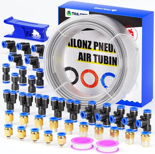 Miniatura 29 de TAILONZ PNEUMATIC Azul 0.236 in OD 0.157 in ID poliuretano PU manguera de aire tubo kit 32.8 ft 32.8ft