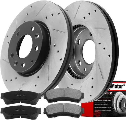 MotorbyMotor Pastillas de freno delanteras y rotores de repuesto para Ford Fusion, Mazda 6, Mercury Milan, Lincoln MKZ Zephyr 11.772 in Rotor de