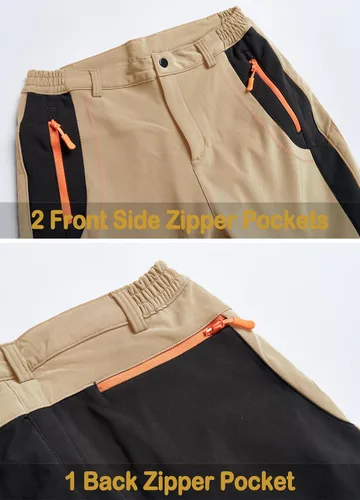 Miniatura 8 de Pantalones de esquí de nieve para mujer, con forro polar, impermeables, aislados, cálidos, softshell, pantalones cargo para senderismo
