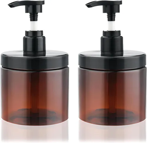 Dispensador de Bomba de Cosywell 2 Paquetes 16.9oz/500ml Dispensador de Champú y Acondicionador Boca Ancha Dispensador de Jabón de Manos Recargable