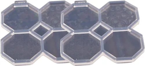 Miniatura 2 de 2 moldes de resina octágono de 1.7 pulgadas, molde de silicona epoxi para carrete de insignias, diseño holográfico de bricolaje