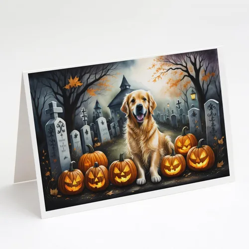 Miniatura 9 de Caroline's Treasures DAC2018GCA7P - Tarjetas de felicitación y sobres de Halloween espeluznantes de Border Collie, paquete de 8 tarjetas en blanco