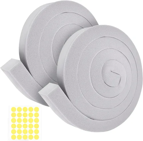 Miniatura 8 de Paquete de 2 cintas de espuma para aire acondicionado con adhesivo, 1 x 2 x 6.5 pies, kit de sellado de ventana de CA de alta resistencia, 2 PIEZAS