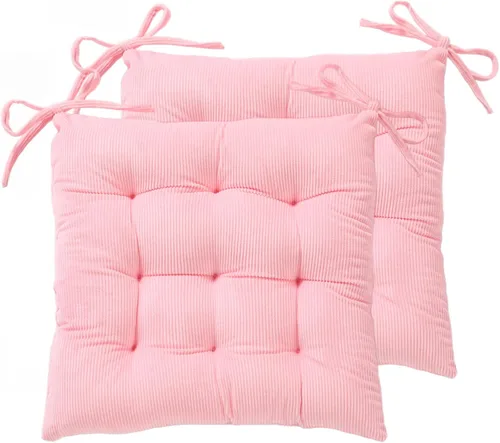 Miniatura 15 de HLOVME - Cojín de silla de corduroy con lazos, ultra suave y cálido, cojín de suelo para niños, rincón de lectura, cómodo, cojín cuadrado para Rojo