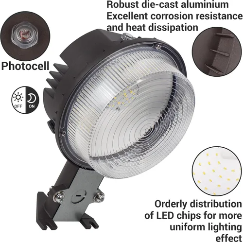 Miniatura 3 de Luz LED de granero del anochecer al amanecer con fotocélula, 55 W, 7500 lúmenes, 5000 K, incandescente de 500 W, reemplazo HID de 200 W, luz de Luz