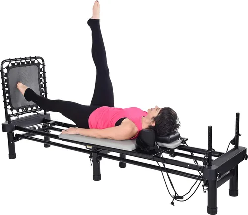 Miniatura 8 de AeroPilates Pilates Reformer Machine, Gym Equipment for Resistance Workout, Strength & Fitness Training - Foldable & Compact Gris