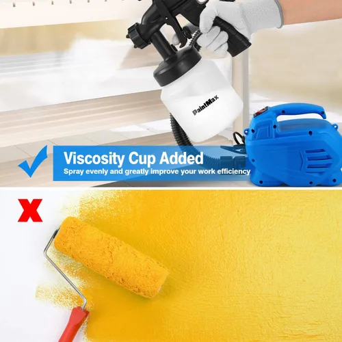 Miniatura 2 de Moclever® HVLP - Pulverizador eléctrico de pintura – Pistola pulverizadora de alta potencia de 27.1 fl oz/min con 3 patrones, perilla de válvula