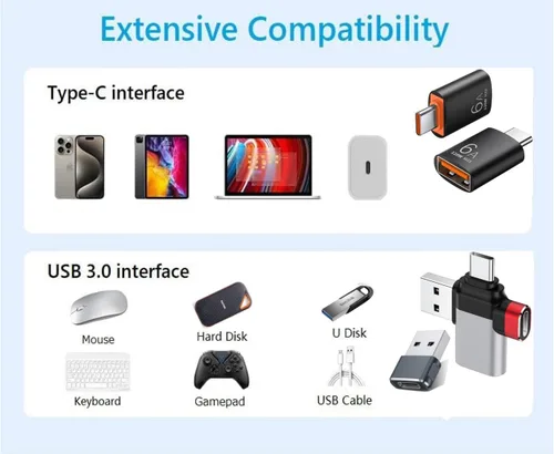 Miniatura 5 de BUISAMG Adaptador USB a USB C, adaptador USB C a A, divisor USB C para MacBook Pro, iMac, iPad Air, convertidor Thunderbolt 4, iPhone 17 16.
