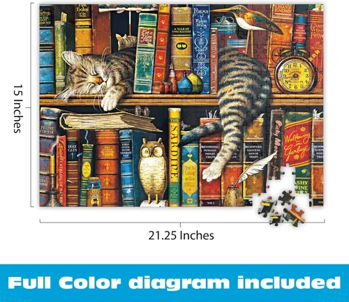 Miniatura 3 de Buffalo Games - Charles Wysocki - Frederick The Literate - Rompecabezas de 300 piezas para adultos - Piezas grandes de gran tamaño - Rompecabezas