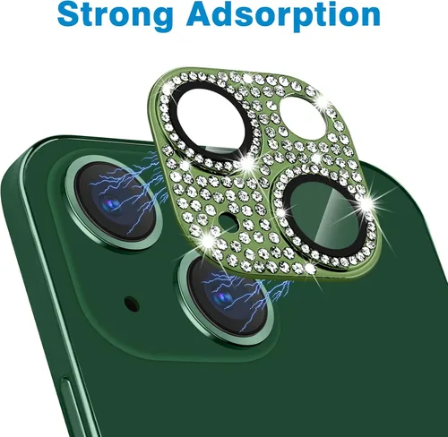 Miniatura 151 de Protector de lente de cámara diseñado para iPhone 12 Pro Max, con diamantes de imitación 3D con diamantes de imitación 9H, vidrio templado, Rosado