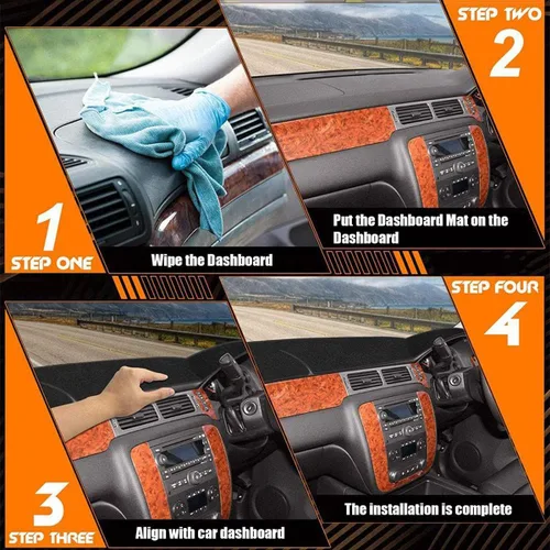 Miniatura 6 de HATHWAY Compatible con Chevrolet Epica 2007-2012, cubierta de tablero de automóvil, alfombrilla antideslizante, cubierta de salpicadero, accesorios