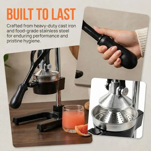 Miniatura 5 de Exprimidor de jugo de naranja de hierro fundido para cocina, exprimidor de cítricos profesional de alta resistencia, prensa manual de cítricos