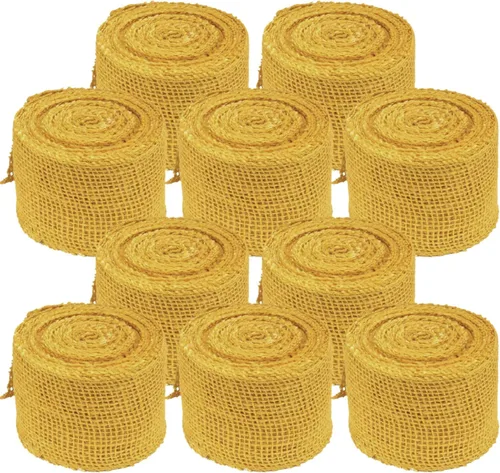 Miniatura 22 de JubileeYarn - Cinta de yute de arpillera para manualidades, 3 pulgadas x 10 yardas, color negro, 1 rollo