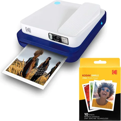 Miniatura 11 de Zink KODAK Smile - Cámara instantánea digital clásica para papel fotográfico Zink de 3.5 x 4.25 pulgadas, Bluetooth, imágenes de 16MP (rojo)
