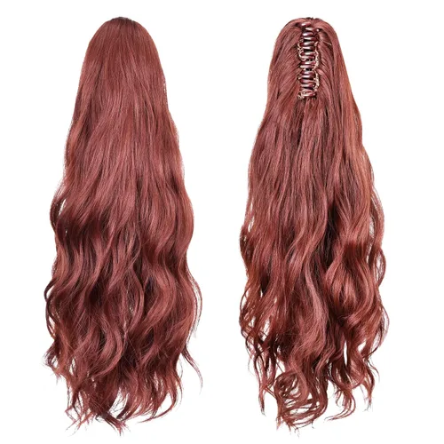 Miniatura 243 de Extensiones de cola de caballo de cabello rubio, extensiones de cola de caballo para mujer, pinza de extensiones de cabello rizado de 12 pulgadas