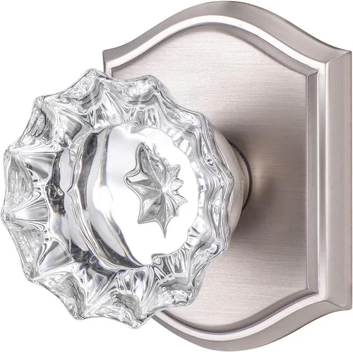 Miniatura 27 de Pomos de Puerta de Vidrio para Interiores, Estilo Vintage, Pomos de Puerta de Cristal de Privacidad con Cerradura, Pomos de Puerta de Latón Antiguo