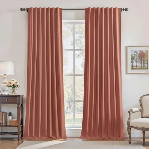 Miniatura 18 de UHITECH Cortinas opacas de 35 pulgadas de largo para sala de estar, 2 paneles, cortina opaca corta para cocina para ventanas pequeñas, cortinas