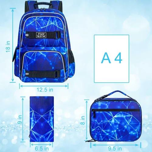 Miniatura 52 de Mochila para laptop, 16 pulgadas, bolsa escolar y bolsa de almuerzo, mochilas resistentes al agua para adolescentes, niñas, mujeres, estudiantes