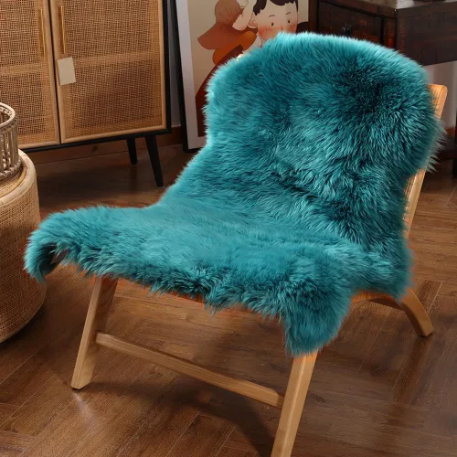 Miniatura 17 de IRIWOOL Alfombra de piel de oveja auténtica de alta calidad, piel de oveja australiana, esponjosa, de lujo, natural, de piel de cordero esponjosa