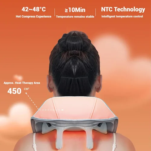Miniatura 2 de Therapexa - Masajeador de cuello y hombros, masajeador de cuello y hombros con calor, masajeador inalámbrico de cuello Shiatsu para aliviar el dolor