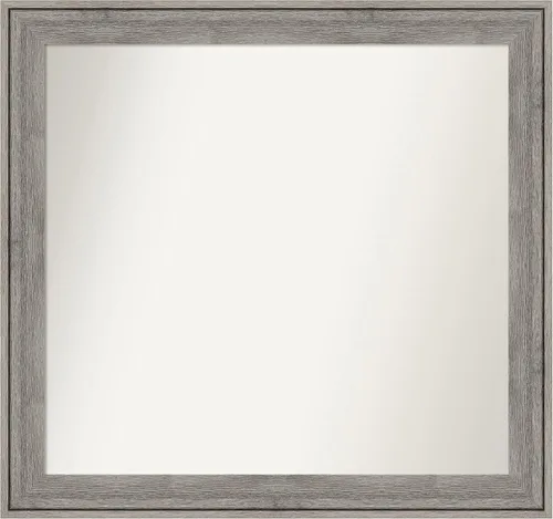 Miniatura 416 de Amanti Art Espejo de pared personalizado no biselado (24.5 x 24.5 pulgadas), marco gris marrón alta, varios tamaños personalizados, espejo de baño