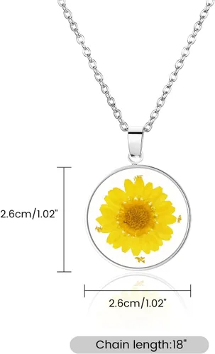 Miniatura 169 de Pressed Flower Necklace Gift for Women Personalized Handmade Necklaces Birth Flower Necklace