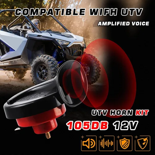 Miniatura 2 de Kit de bocina fuerte para UTV, kit de bocina RZR con interruptor basculante de 12V para Polaris RZR Ranger, PRO XP, Can Am, hasta 2021