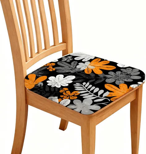 Miniatura 8 de Fundas de asiento para silla, paquete de 4 fundas impermeables elásticas para silla de comedor con lazos elásticos, extraíbles y lavables, Rosa