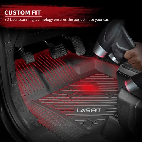 Miniatura 2 de LASFIT Alfombrillas de Piso Compatibles con Nissan Armada 2017-2018 / Infiniti QX56 2011-2013 / Infiniti QX80 2014-2018, TPE Para Todo Clima Ajuste
