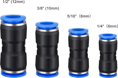 Miniatura 2 de Honoson 40 conectores de empuje rectos, accesorios de empuje para conectar, conectores neumáticos de liberación rápida, accesorios de línea de aire