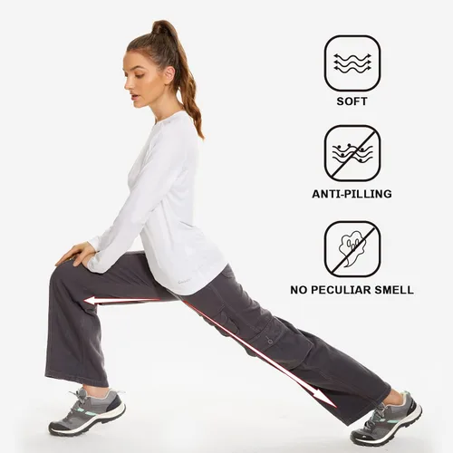 Miniatura 4 de Pantalones cargo de senderismo para mujer, de algodón, casuales, militares, con 7 bolsillos