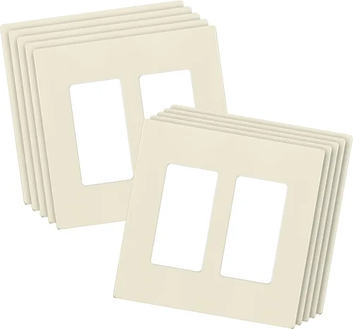 Miniatura 17 de ENERLITES Placas Decorativas de Pared sin Tornillos Cubiertas de Tomacorrientes Seguras para Niños, Tamaño 2-Gang 4.68" H x 4.73" L, Policarbonato